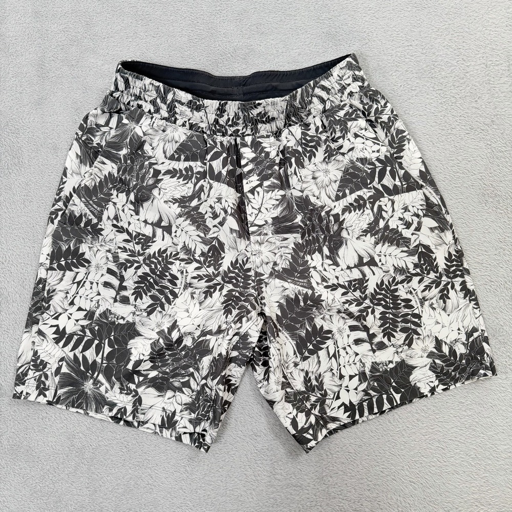 Lululemon Swim Shorts Mens Small Gray Floral Channel Cross 7" Tempest M7AF7S
